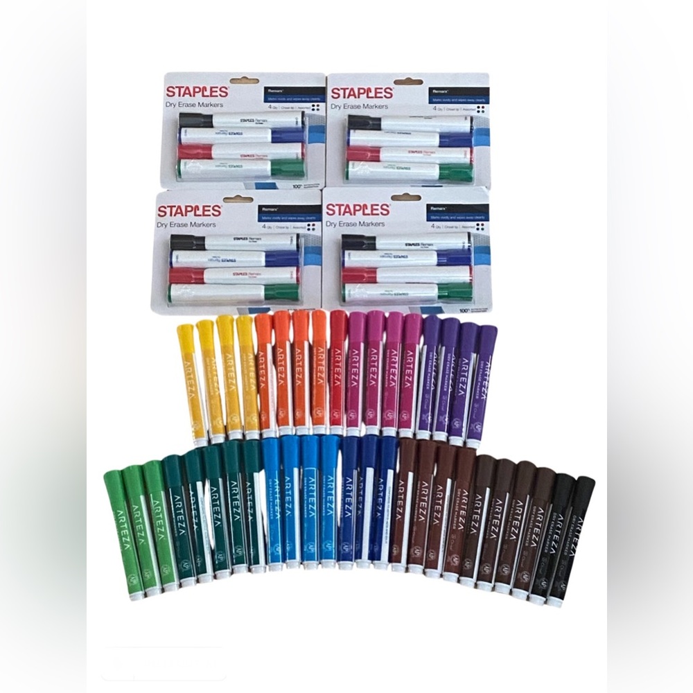 Brand Bulk New Dry Eraser Pens Staples and Arteza 58 Pens
